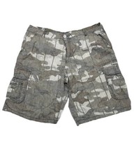 Carbon Men Size 36 (Measure 38x11) Gray Camouflage Cargo Shorts Casual Outdoor - £8.25 GBP