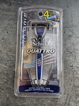 Schick Quattro Chrome 4 Blades Razor And 2 Cartridge 2003 Original New O... - $12.82