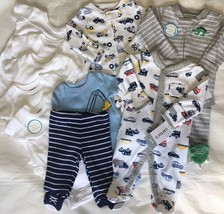 NEW Lot of 10 Carter’s Preemie Baby Basics Bodysuits, Pants, Sleep n Pla... - £35.55 GBP