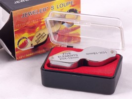 Jewelers Loupe Folding Pocket Magnifier Dual 10X and 20X Magnification - £9.36 GBP