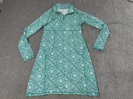 Soybu Dress Womens Medium Green White Long Sleeve Quarter Zip A-Line Moc... - $24.74
