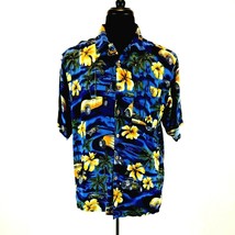 Covington Short Sleeve Shirt Men Large Hawaiian Classic Car Camp Floral ... - $14.74
