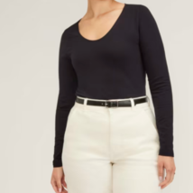 Everlane Women&#39;s The Supima Form Ballet Neck Tee Fitted Long Sleeve Top Size XS - £39.22 GBP