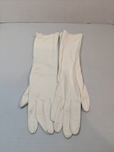 Vintage Franklin Simon Kid Leather Gloves Women 100% Silk Lined  White S... - £13.23 GBP