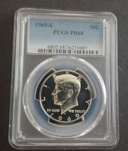 1969-S 50C Pcgs PR68 Gem+++ Silver Kennedy Half Dollar Coin Jfk Silver Proof 50C - £29.70 GBP