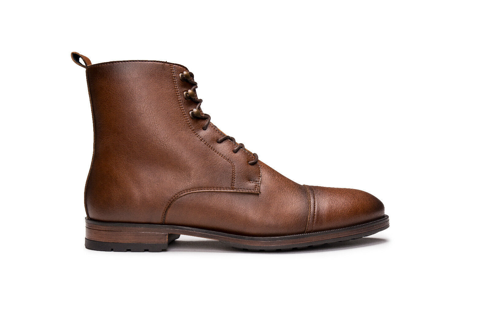 Stivaletto vegan da uomo stringhe resistente all'acqua con fodera traspirante
