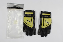 NOS Vintage 90s Puma Size 8 Padded Goalkeeper Goalie Soccer Gloves Black Gold - £26.42 GBP