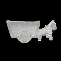 EAPG Clear Pressed Molded Glass Horse Donkey Cart Wagon Figurine Vintage - £8.15 GBP