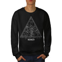 Wellcoda Munich City Map Fashion Mens Sweatshirt, Town Casual Pullover Jumper - £23.76 GBP+