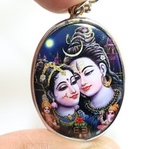 Lord Shiva Maa Parvati Skanda Murugan Ganesha Big Pendant God Family Om Necklace - £40.99 GBP