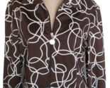 JOSEPH RIBKOFF Brown Jacket Blazer Shirt Embroidery Cotton Spandex 14 US... - $9.89