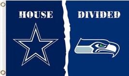 Dallas Cowboys and Seattle Seahawks Divided Flag 3x5ft - £14.61 GBP