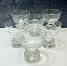 6 Erickson Glass Controlled Bubble Base Clear Sorbet Dessert Sherbet Gla... - £93.95 GBP