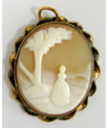 Antique Gold Filled Framed Carved Shell Cameo Pendant White and Buttersc... - £61.71 GBP