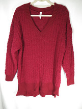 Zenana Premium Women&#39;s Cranberry Long Sleeve V-Neck Sweater Plus Size 3X - £12.96 GBP