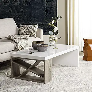 Safavieh Home Collection Carlton White Lacquer and Light Oak Side Coffee... - $582.99