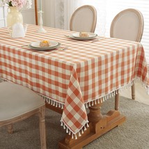  Thanksgiving Tablecloth Rectangle Washable Buffalo Plaid Fall Table Cl - £29.07 GBP