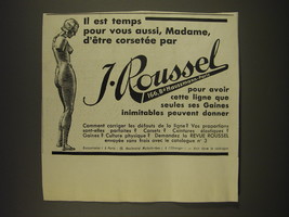 1933 J. Roussel Corsets Ad - in French - Il est temps pour vous aussi, Madame - $18.49