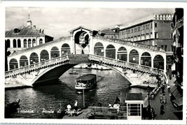 Bridges Rialto Bridge Venice Italy RPPC Vintage Postcard - £14.16 GBP