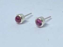 AAA quality Natural Pink Tourmaline 5 mm round stud In 925 Sterling silv... - £111.64 GBP
