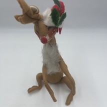 Rare Vintage Annalee Doll Poseable 8” Rudolph Red Nosed Reindeer Christm... - £46.93 GBP