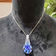 Womens Bermuda Blue Crystal Water Drop Jewelry Necklace - £19.98 GBP