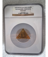 Isle of Man 1 crown Tutankhamun Egyptian Mask of Death MS69 NGC bronze c... - €152,59 EUR