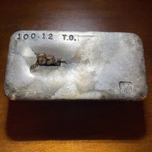 Rare Hand Poured 100oz Silver Bar Vtg Capital Metals Unique Sunken Top - £2,751.19 GBP