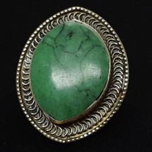 Vintage 19.00ctw Turquoise Vermeil Ring Size 8 - £43.14 GBP