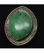 Vintage 19.00ctw Turquoise Vermeil Ring Size 8 - £43.39 GBP