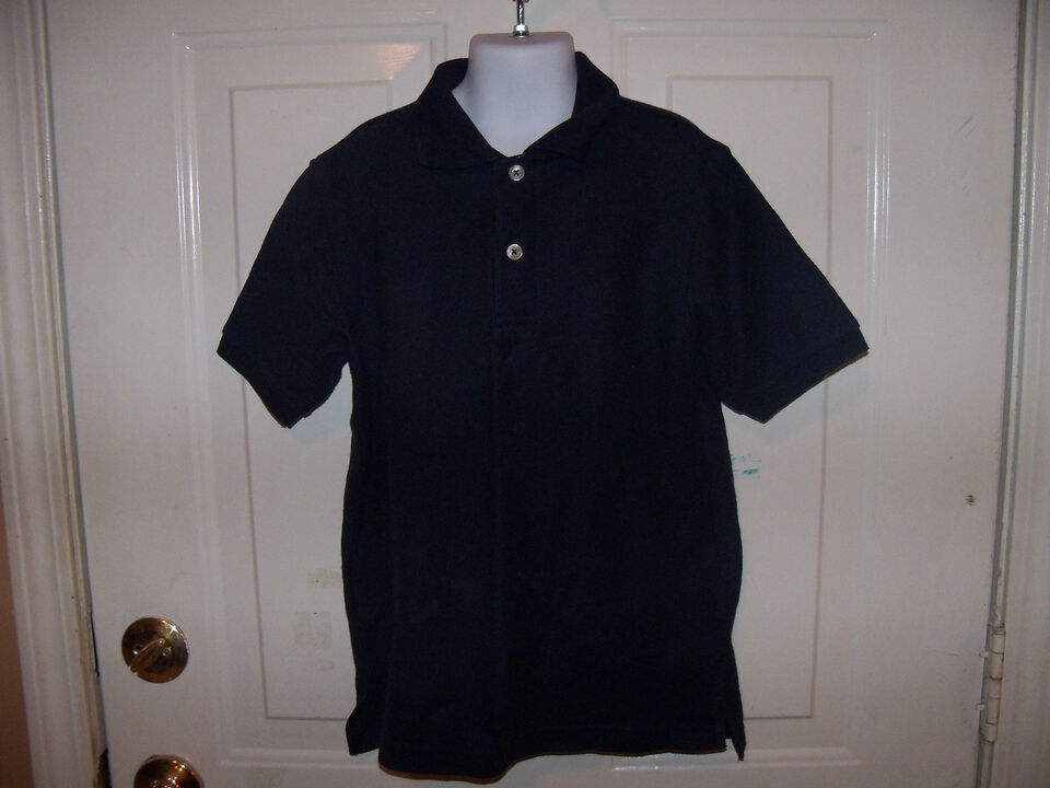 French Toast Navy Blue Short Sleeve Shirt Size M Boy&#39;s EUC - $15.13