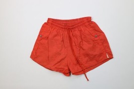 Vtg 80s Russell Athletic Womens Medium Distressed Blank Shorts Nylon Orange USA - £39.52 GBP