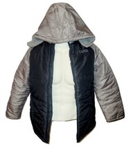 Izod Kid's 14/16 Winter Puffer Hooded Parka Jacket Coat Grey, No Zipper Pull Tab - $9.78