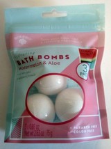WATERMELON &amp; ALOE BATH BOMBS 3-pack Fizzies - Spa Naturals Luxury Collec... - £4.64 GBP
