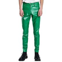 Mens Green Leather Pants - $140.00