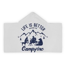 Kids Hooded Beach Towel Camping Scene Print, Youth Comfort Terry Cotton ... - £38.09 GBP