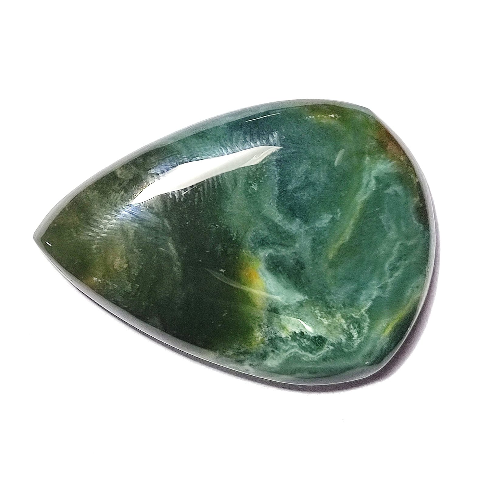 39.09 Carats TCW 100% Natural Beautiful Green Jasper Pear Cabochon Gem b... - $12.73