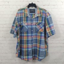 Nautica Jeans Co Shirt Mens XXL Blue Plaid Short Sleeve Button Up Casual... - £15.80 GBP