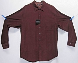 Reunion Nwt Macy&#39;s Mens (Xl) Brown Button Front Long Sleeve Casual Dress Shirt - £15.81 GBP