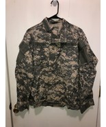 US Military Camo Full Zip Shirt Jacket ACU 8415-01-519-8510 Sz Medium Short - $6.92