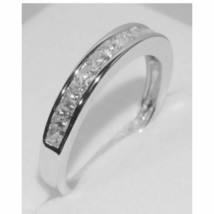 1.2Ct Princess Cubic Zirconia Promise Ring Wedding Band White Gold Plated - £30.87 GBP