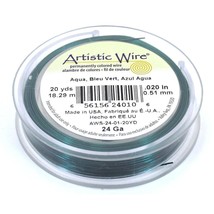 Artistic Wire, 24 Gauge .51 mm Tarnish Resistant Colored Copper Craft Wire, Aqua - £7.49 GBP