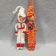 Handcrafter Macramé Beaded Nutcracker Toy Soldier Christmas Ornaments x2... - $243.00 MXN