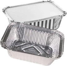 400 X Aluminum Silver Foil Food Trays Container With Lids For Meal Prep (No.2) - £32.61 GBP