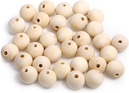 200 PCS 20mm Unfinished Wood Beads Natural Wood Spacer Beads Round Wooden Beads - £14.99 GBP