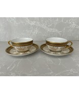 Rare Vintage Theodore Haviland Gold Encrusted Two Cups &amp; Saucers Last Two! - €28,57 EUR