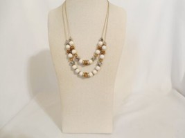 Department Store 18.5” w 3” ext. Gold Tone Beaded Two Strand Necklace F539 $30 - £11.37 GBP