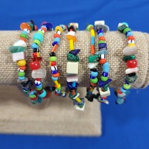 Multicolor Beaded Stretch Bracelets Lot Of 7 Boho Hippie Glass Beads Fri... - £15.62 GBP