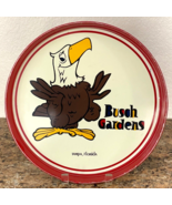 Vintage Busch Gardens 12” Round Metal Tray Platter Tampa FL. - Bald Eagle - $18.70