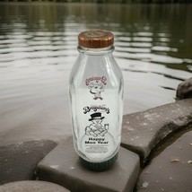 Broguiere&#39;s Milk Bottle Happy Moo Year 2002 Glass Bottle w Baby 32oz - $371.47 MXN